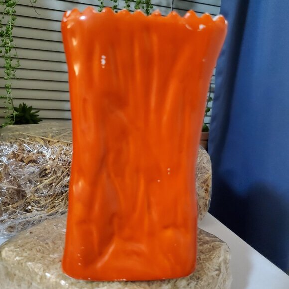 Vintage 90’s Ceramic Pumpkin Jack-o’-Lantern Vase Resembling Trick or Treat Bag - Picture 4 of 7